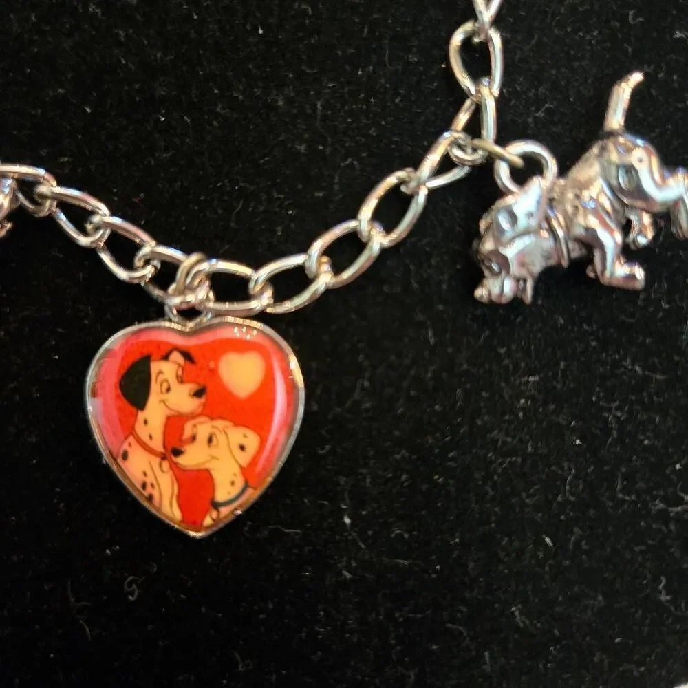 Disney 101 Dalmations Charm Bracelet and Earrings Set Vintage